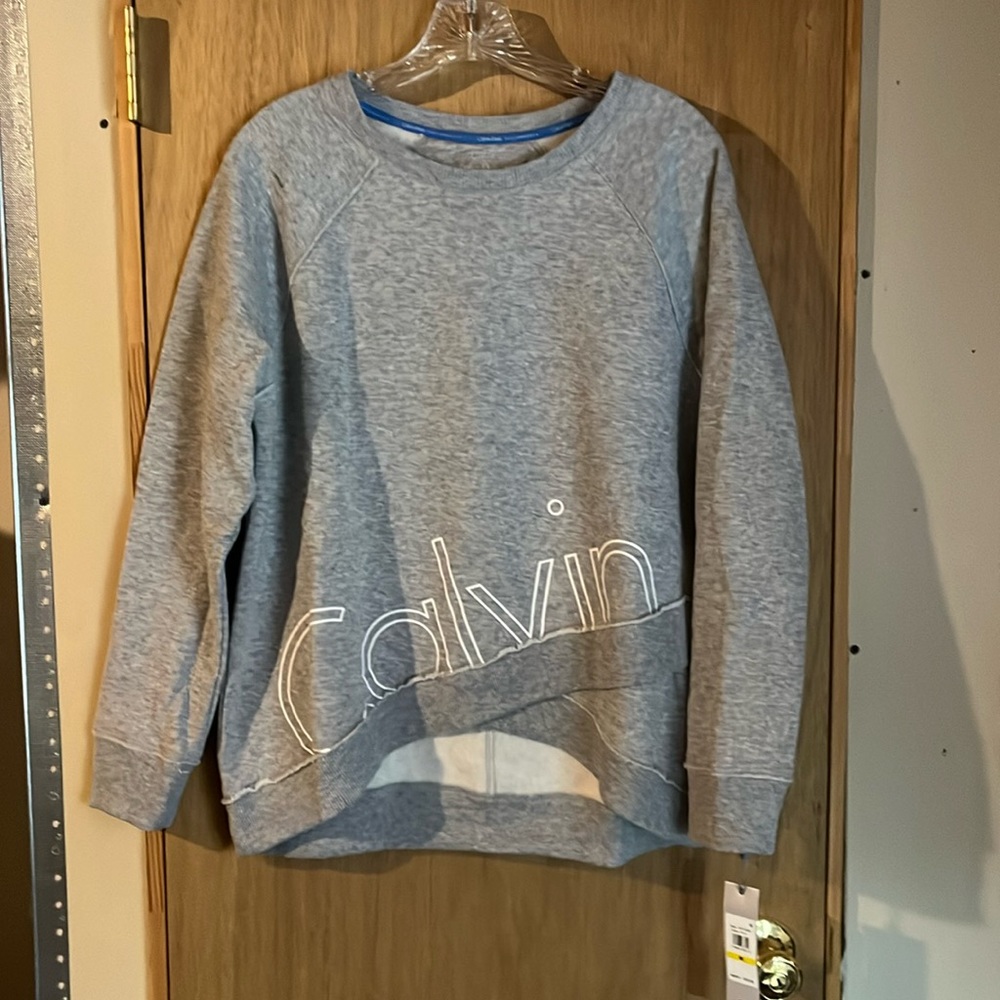 Women’s Calvin Klein pull over sweatshirt gray Medium NWT